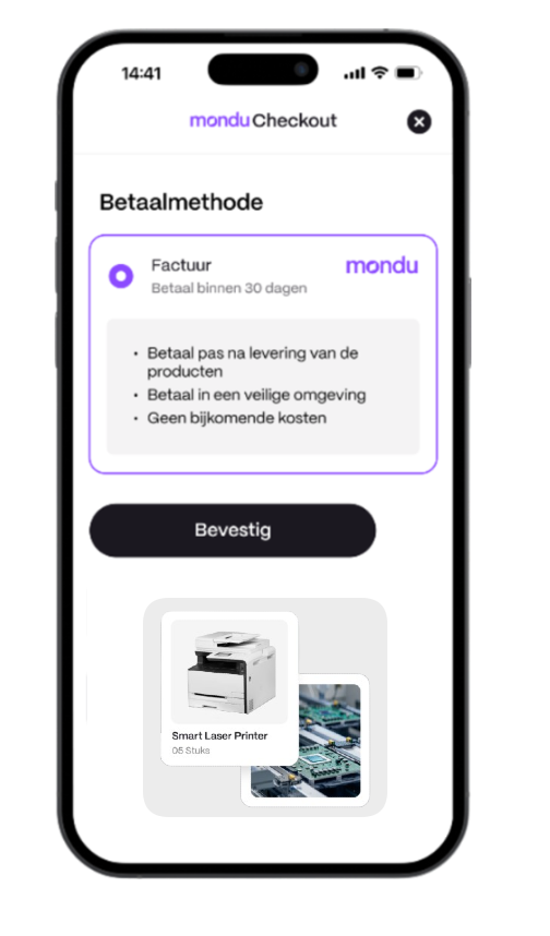 Mondu op factuur 30 dagen